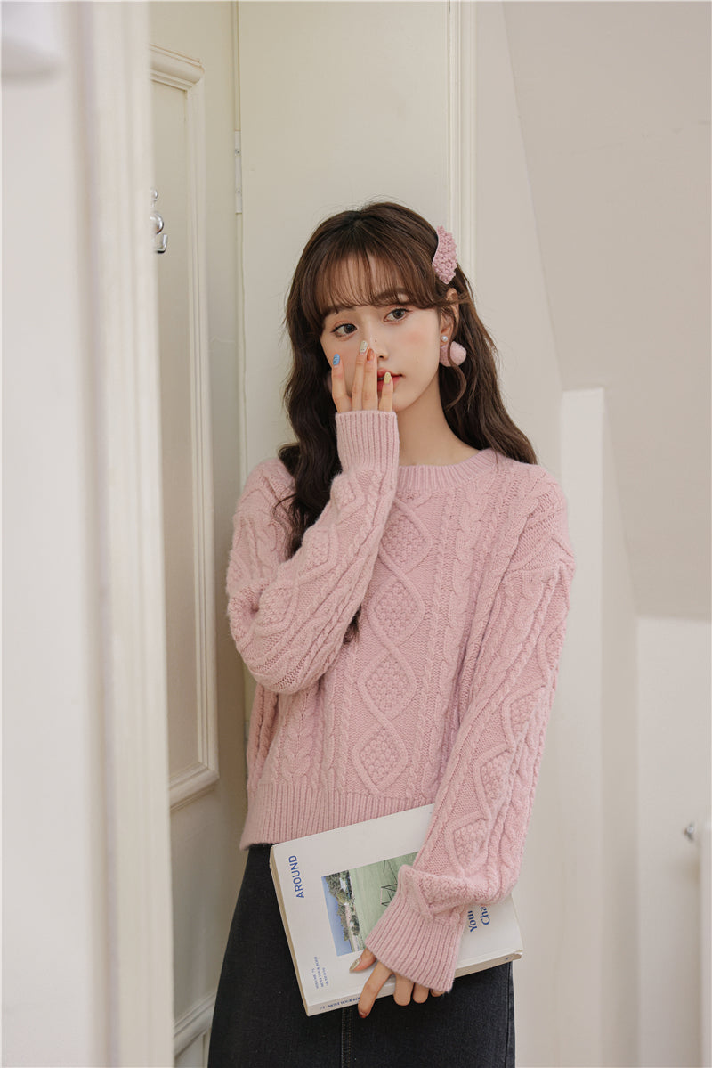 Basic Cable Knit Sweater (6 Colors)