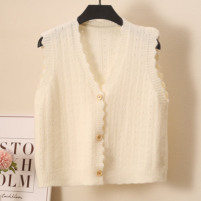 Scallop Trim Vest (10 Colors)
