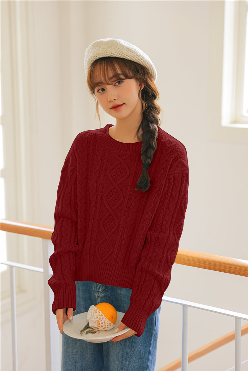 Basic Cable Knit Sweater (6 Colors)