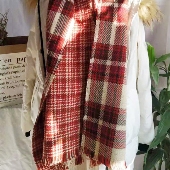 Double Checkered Plaid Scarf (3 Colors)