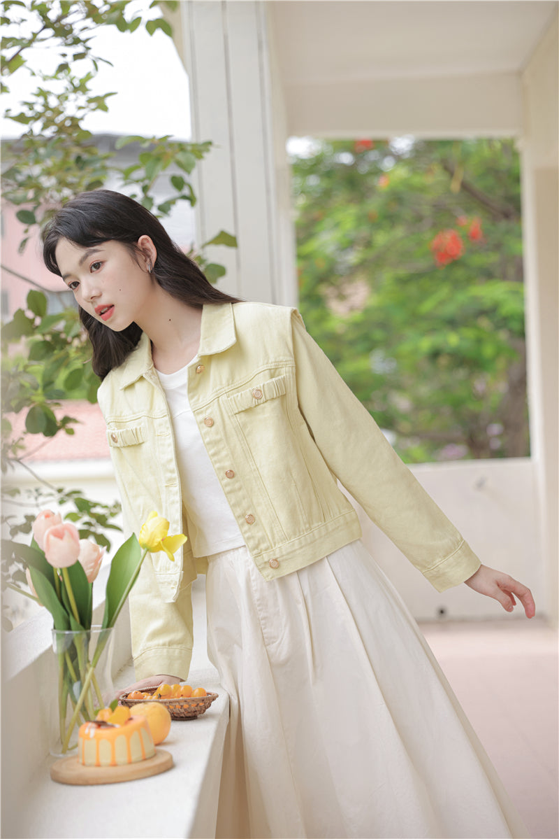 Sunny Days Denim Jacket (Yellow)