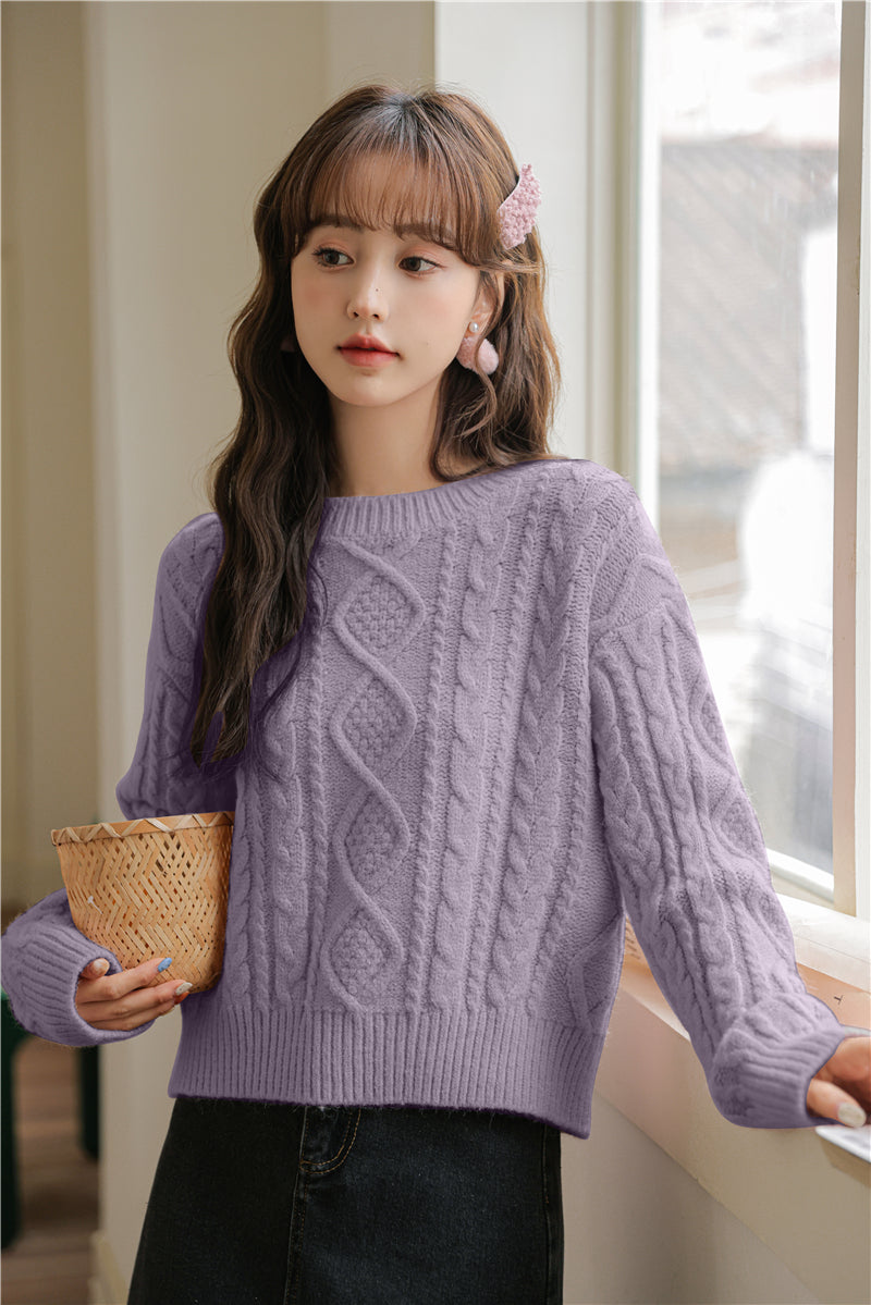 Basic Cable Knit Sweater (6 Colors)