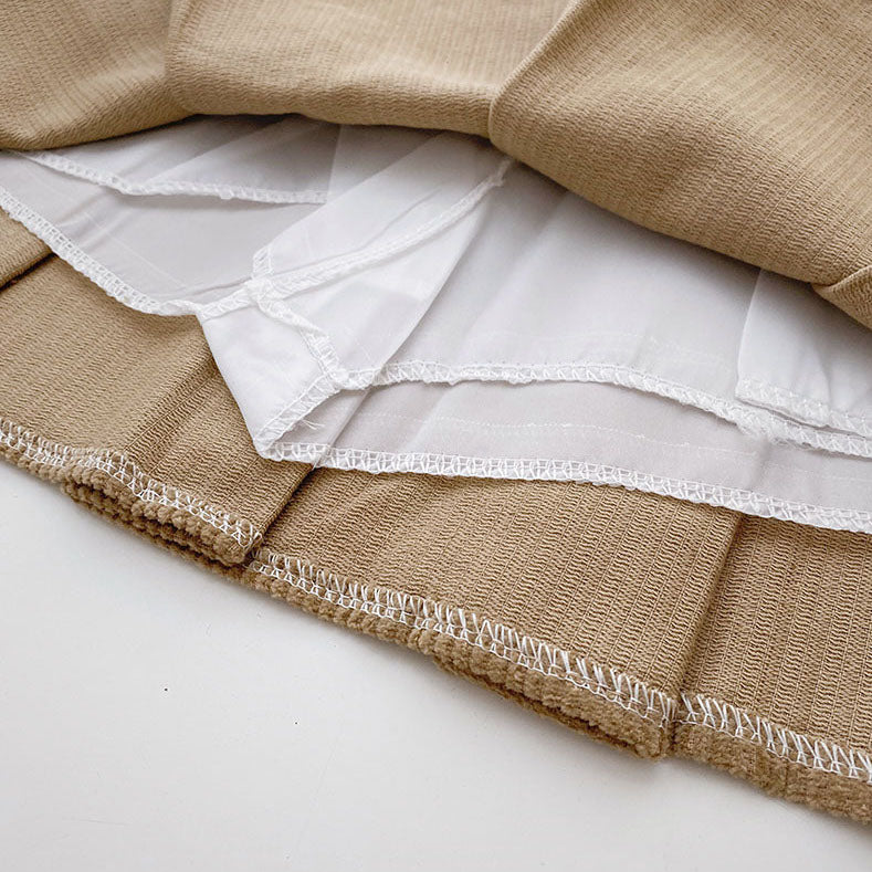 Corduroy Mermaid Pleated Skirt (2 Colors)