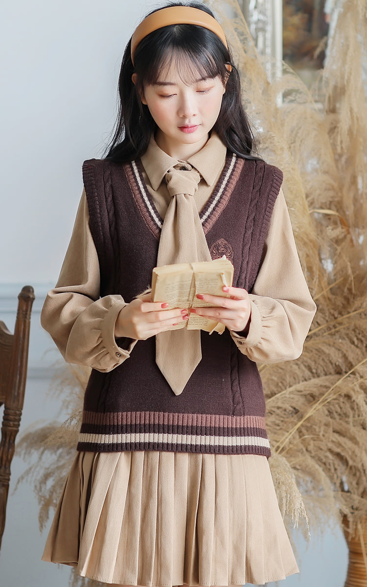 Prep School Vest & Dress Set (3 Colors)