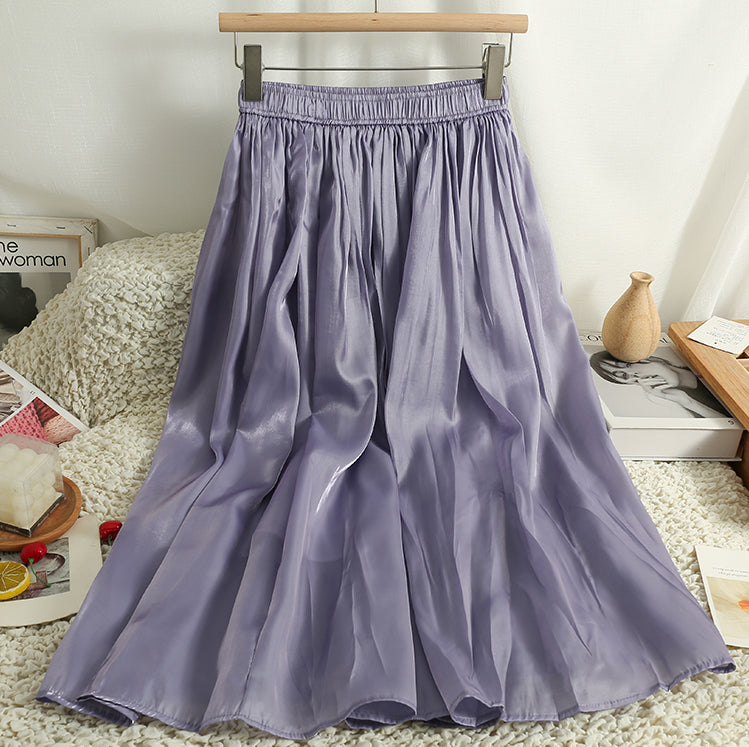 Satin Shine Midi Skirt (7 Colors)