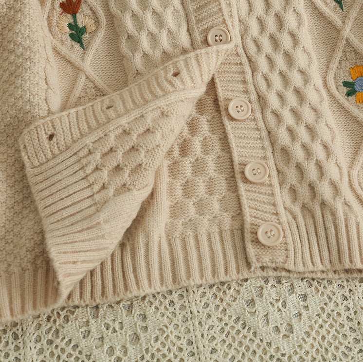 Fall Florals Embroidered Cardigan (3 Colors)