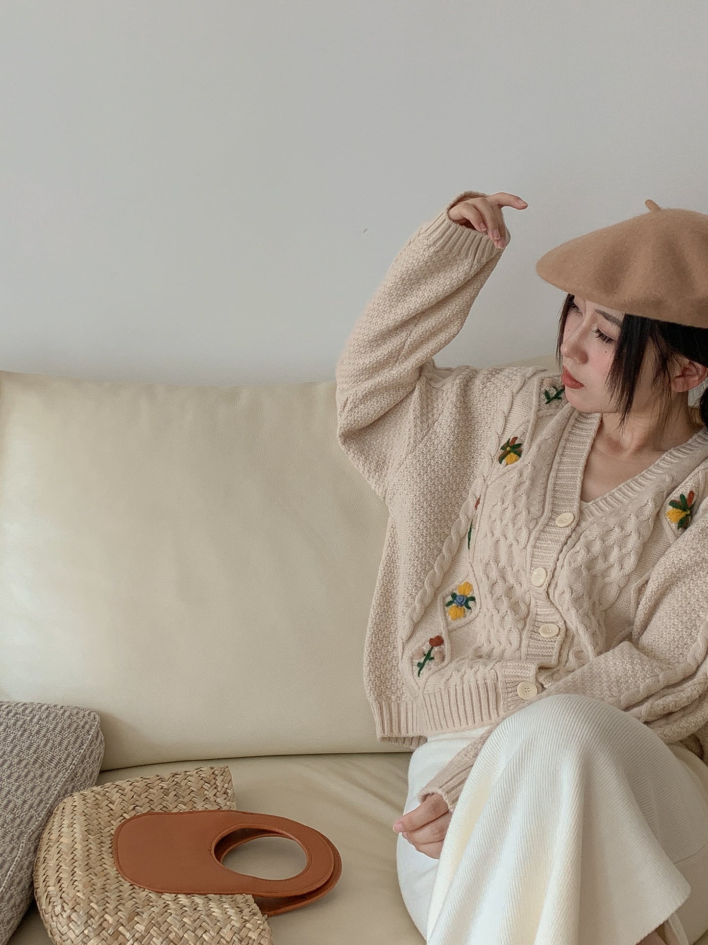 Fall Florals Embroidered Cardigan (3 Colors)