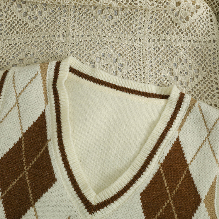 Spiced Argyle Plaid Vest (4 Colors)