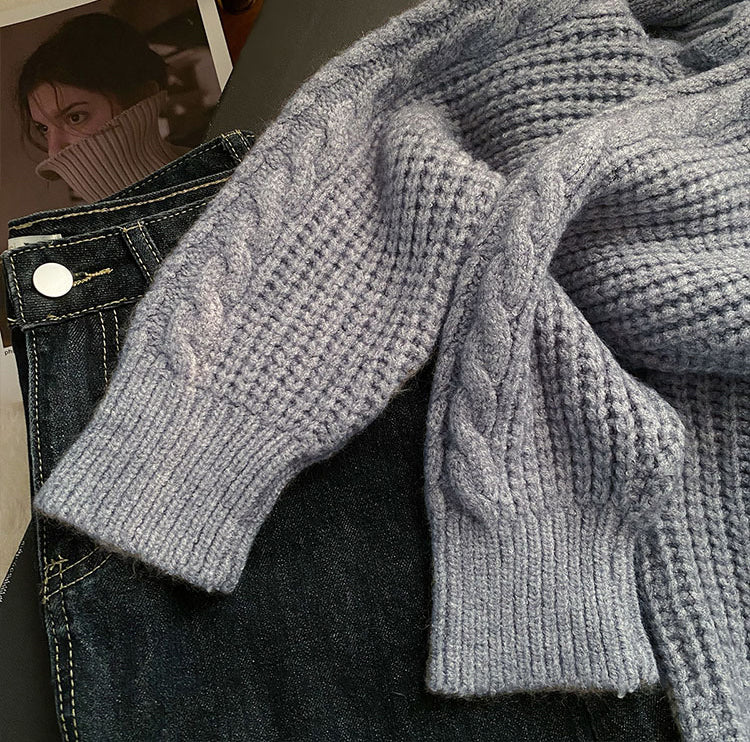 Cable Knit Turtleneck Sweater (5 Colors)