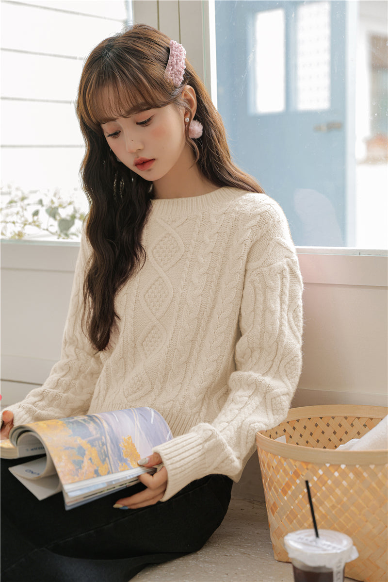 Basic Cable Knit Sweater (6 Colors)