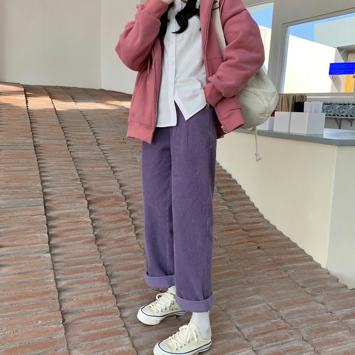 Pleated Corduroy Pants (4 Colors)