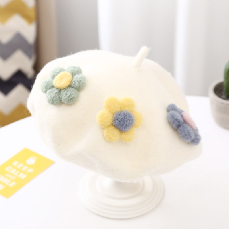 Daisy Pom Pom Beret (10 Colors)