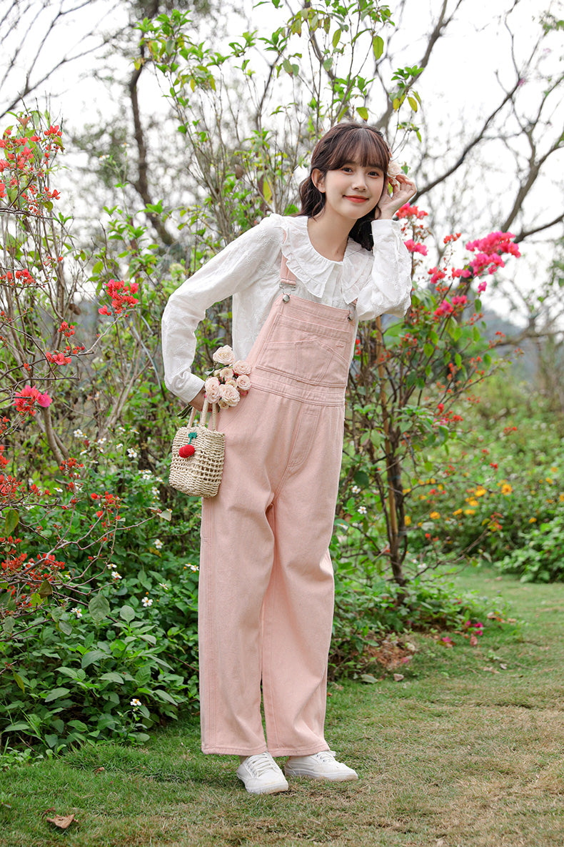 Spring Denim Overalls (Pink)