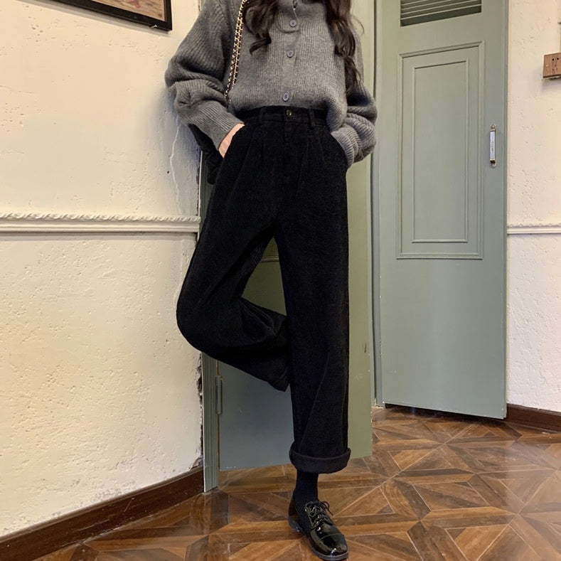 Pleated Corduroy Pants (4 Colors)
