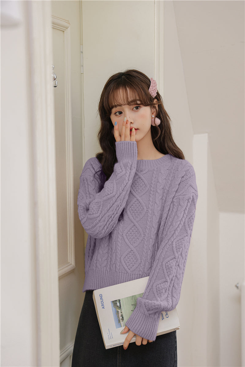 Basic Cable Knit Sweater (6 Colors)