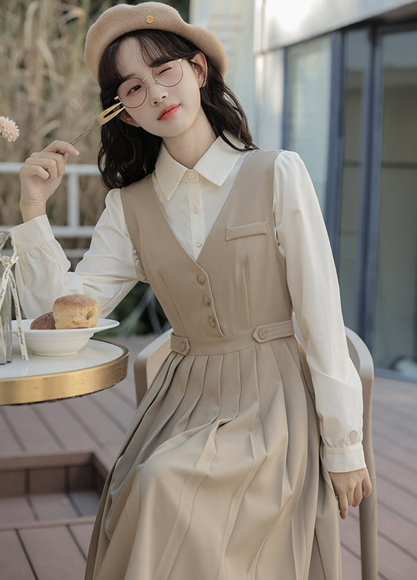 Journalist Midi Pinafore Set (2 Colors)