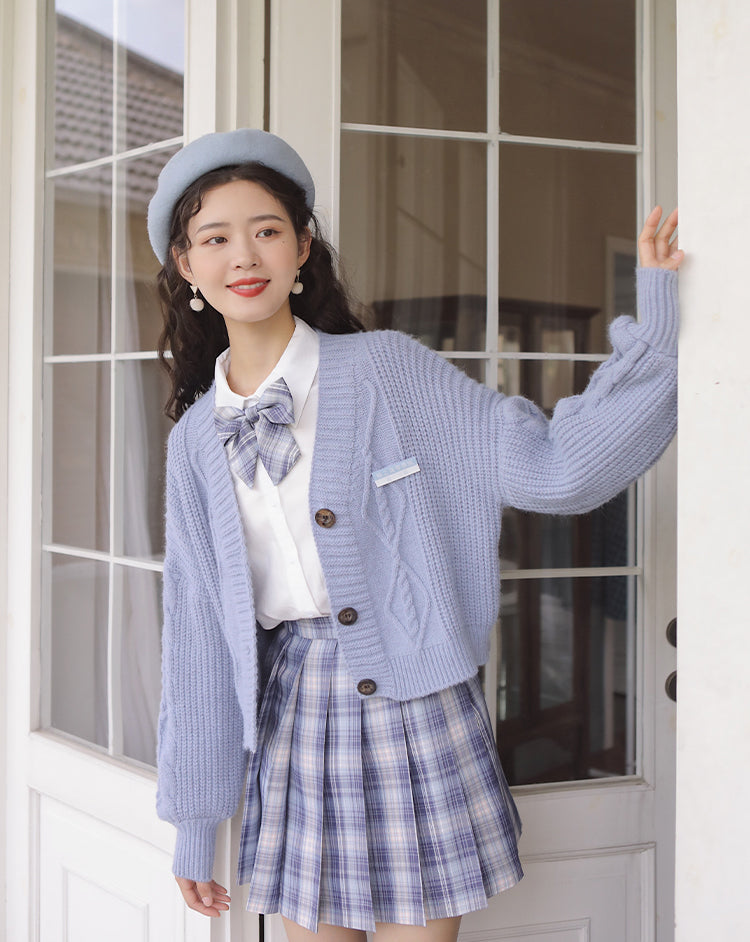Cropped Cable Knit Cardigan (6 Colors)
