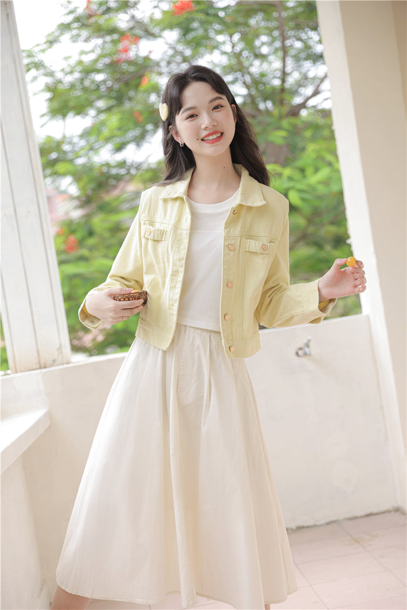 Sunny Days Denim Jacket (Yellow)