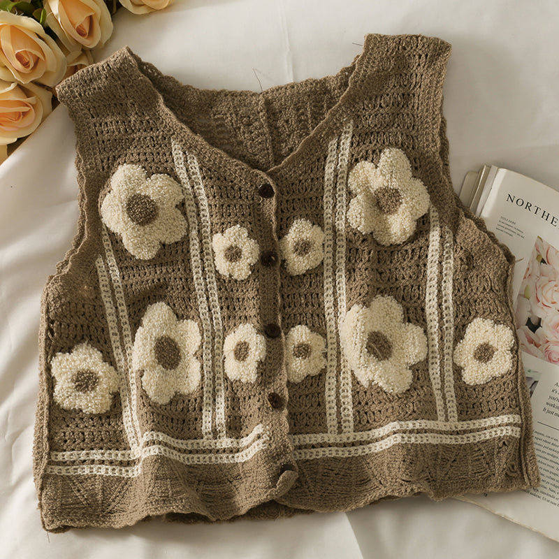 Daisy Crochet Vest (4 Colors)