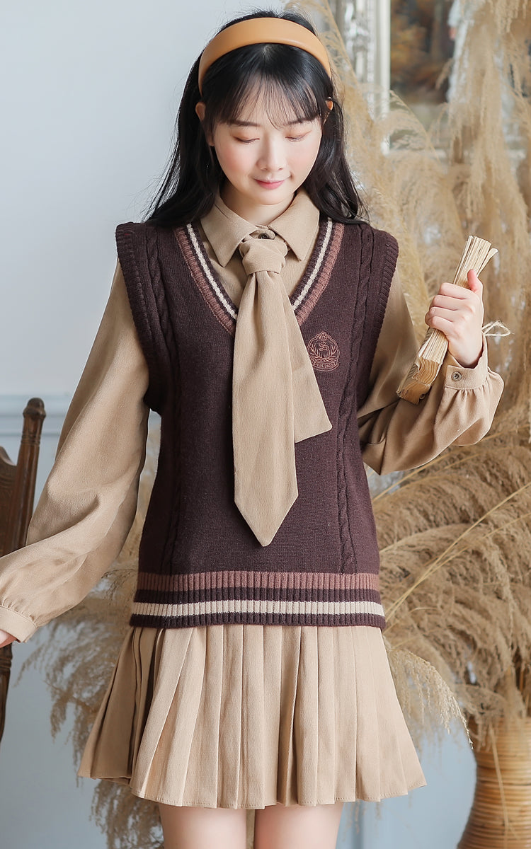 Prep School Vest & Dress Set (3 Colors)