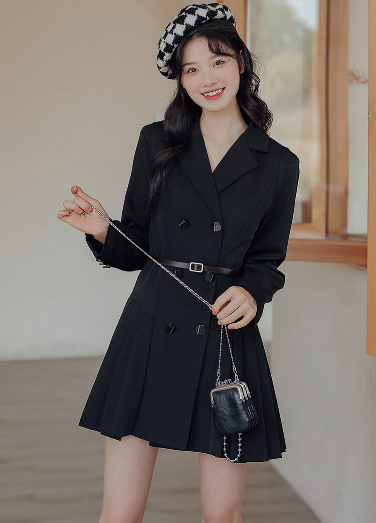 Chic Days Mini Blazer Dress (Black)