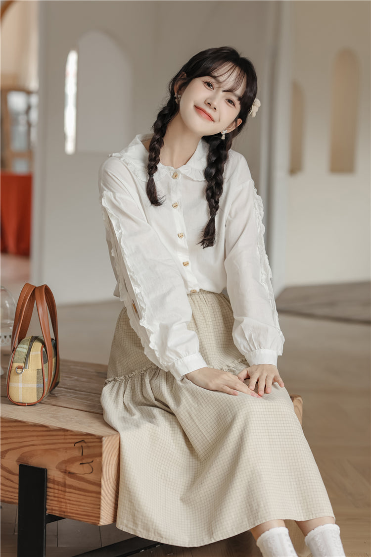 Mischievous Cats Blouse (White)