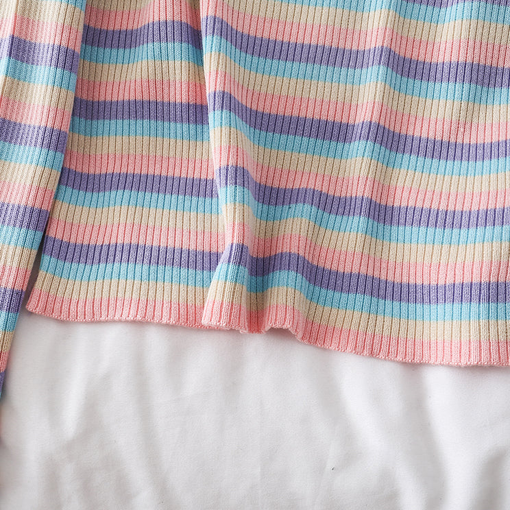 Rainbow Mock Neck Sweater (2 Colors)