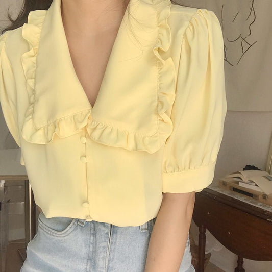 Peter Pan Collar Button Up Shirt (2 Colors)