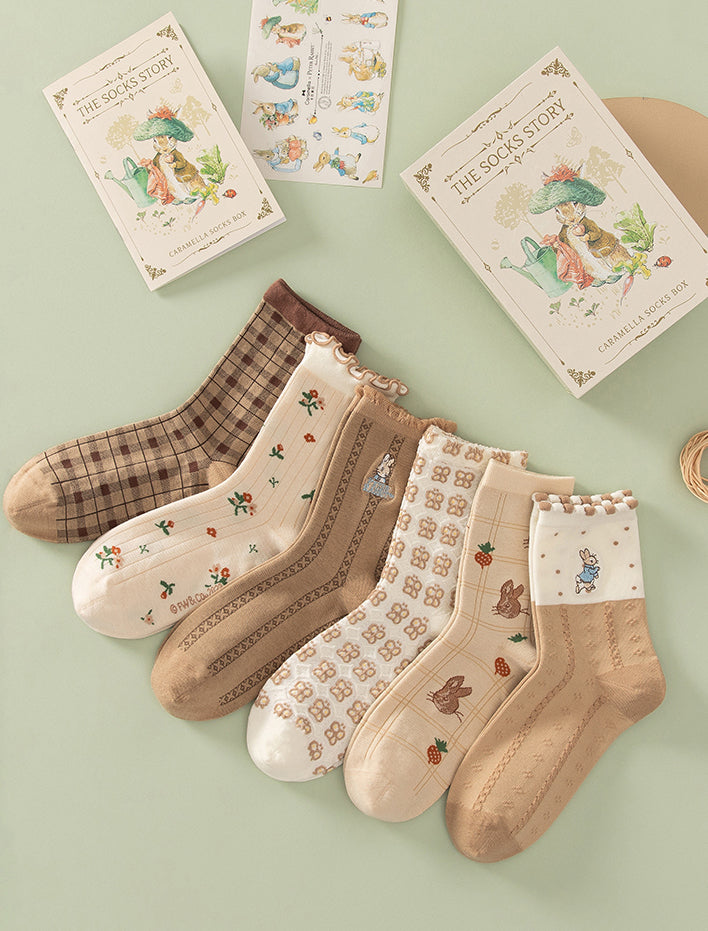 Peter Rabbit Socks Gift Box (Brown)