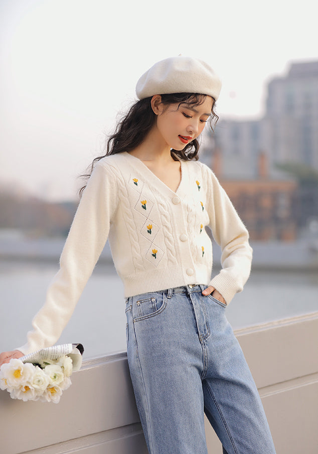 Little Tulip Cropped Cardigan (4 Colors)