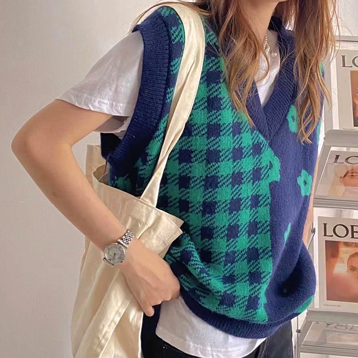 Gingham Daisy Vest (3 Colors)