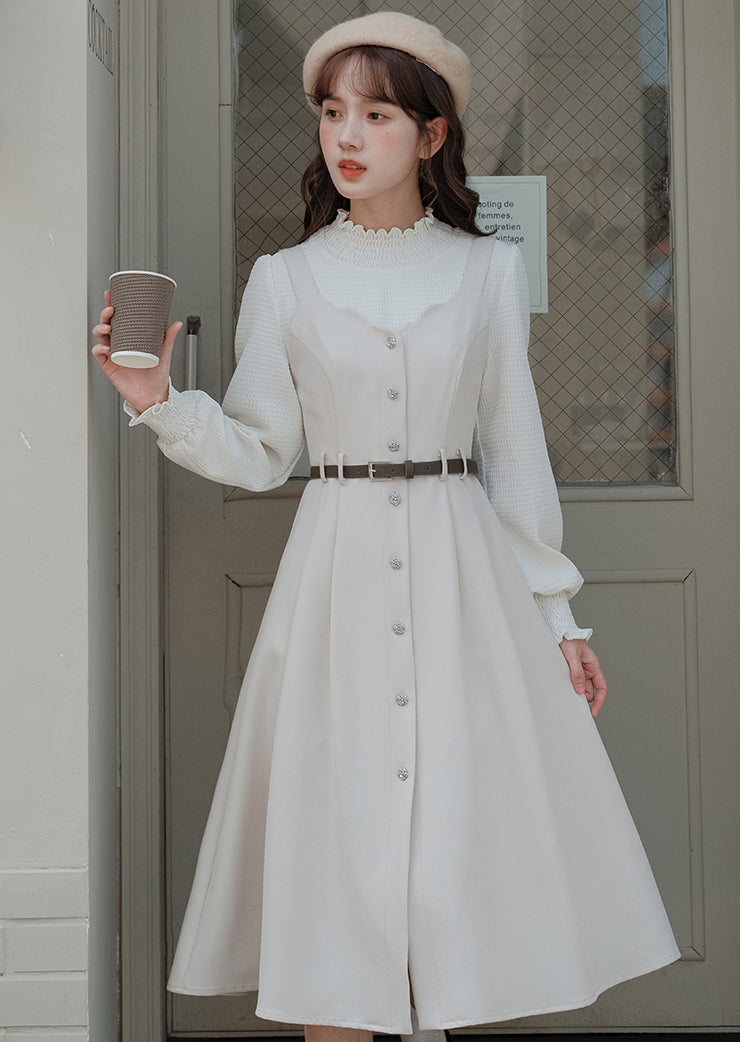 Button Up Scallop Cami Dress (3 Colors)