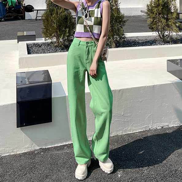 Color Pop Straight Leg Jeans (4 Colors)