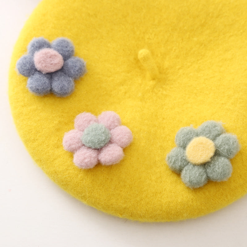 Daisy Pom Pom Beret (10 Colors)