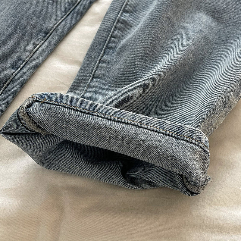 Peek-A-Boo Embroidered Jeans (Light Denim)