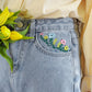 Peek-A-Boo Embroidered Jeans (Light Denim)