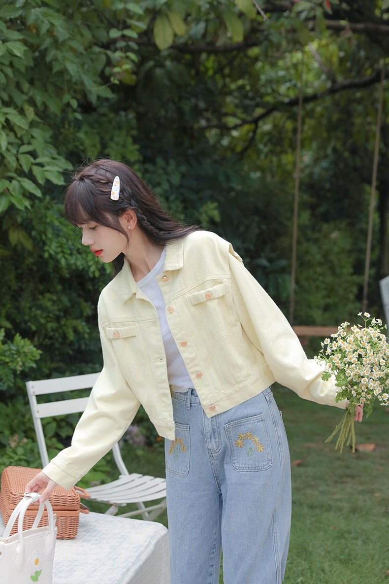 Sunny Days Denim Jacket (Yellow)