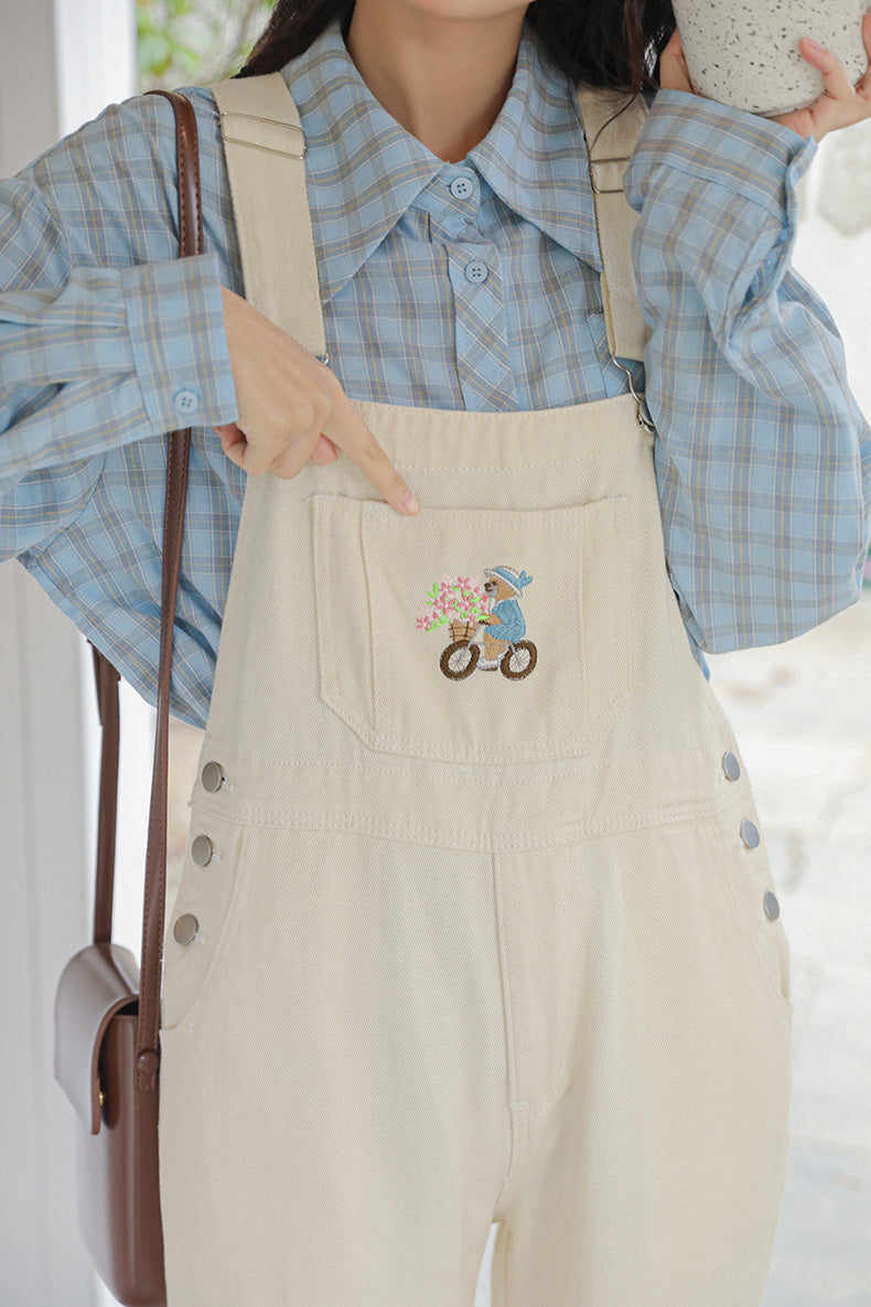Bear Delivery Overalls (White)