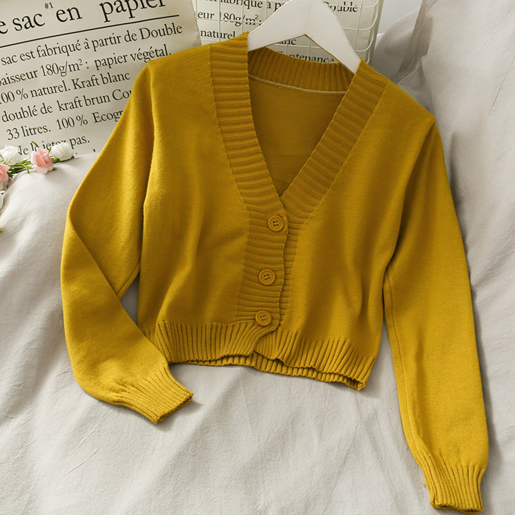 Basic Cropped Cardigan (8 Colors)