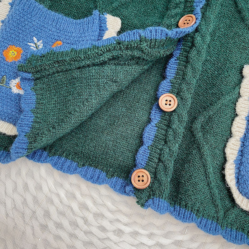 Embroidered Flower Pocket Vest (3 Colors)