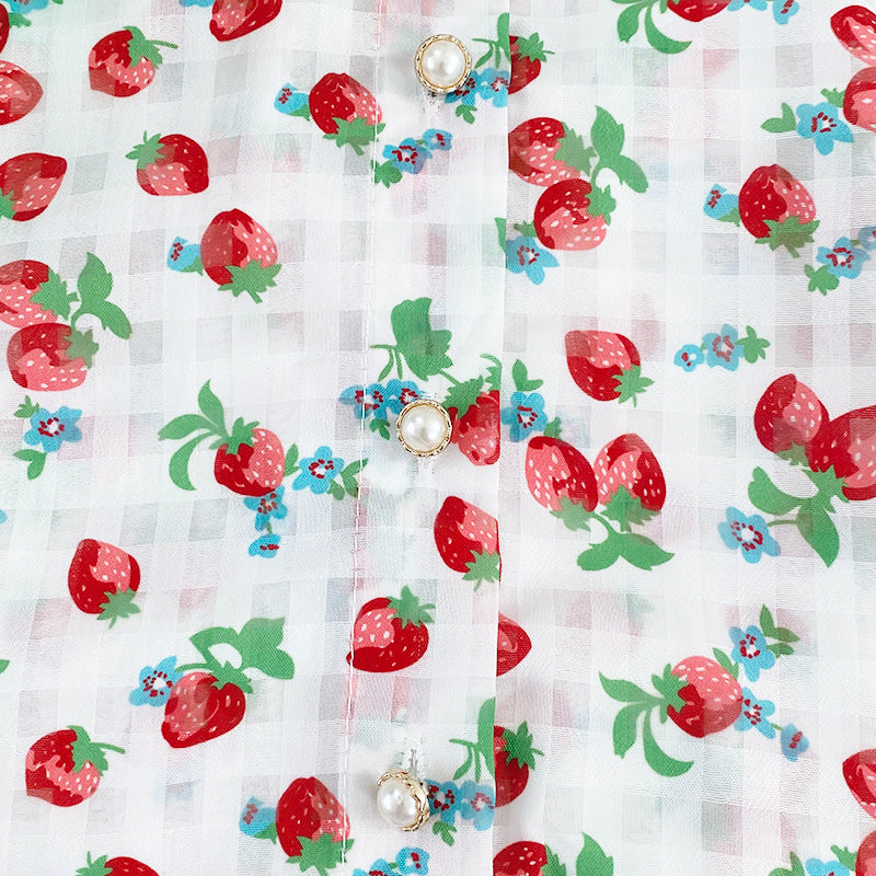 Strawberry Gingham Button Up Shirt (2 Styles)