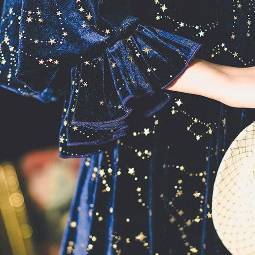 Constellation Velvet Midi Dress (Teal)