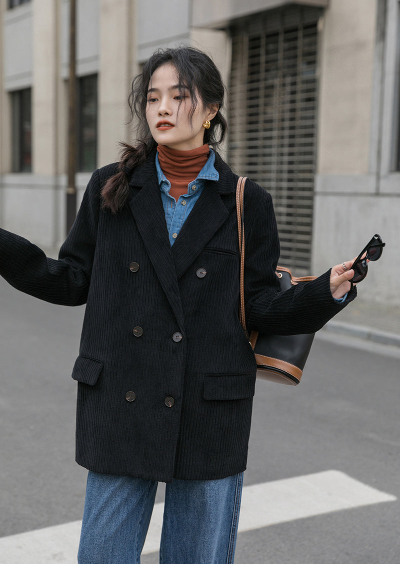 Corduroy Double Breasted Blazer Jacket (7 Colors)