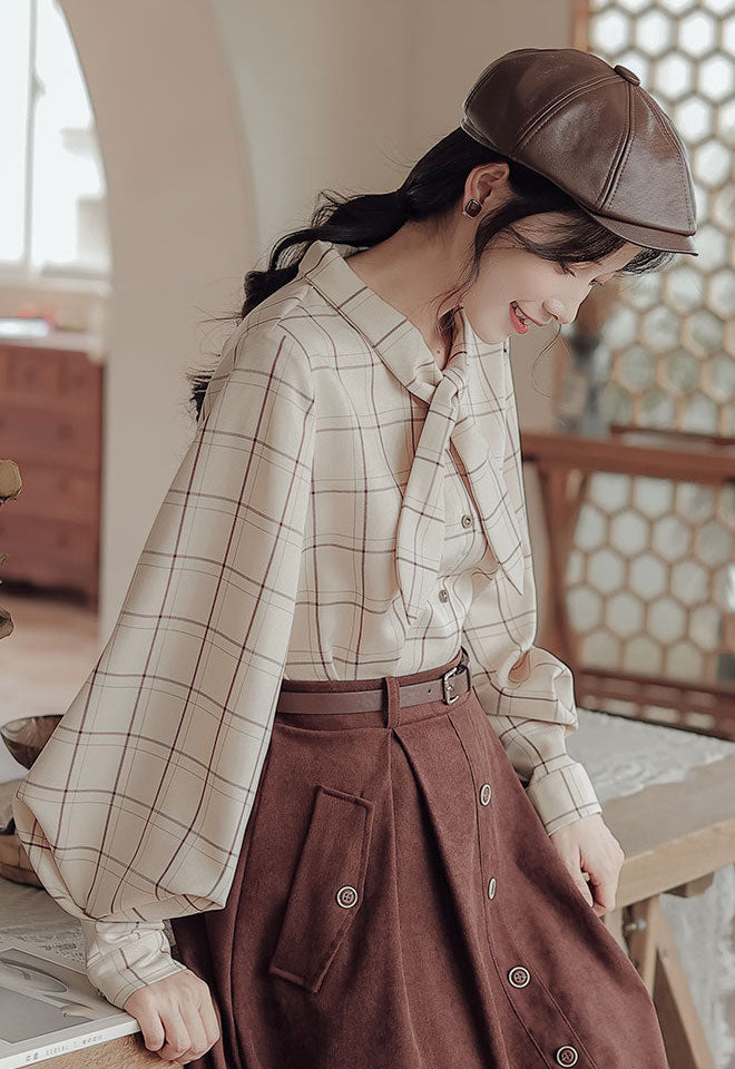 Button Suede Midi Skirt (2 Colors)