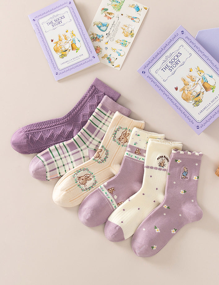 Peter Rabbit Socks Gift Box (Purple)