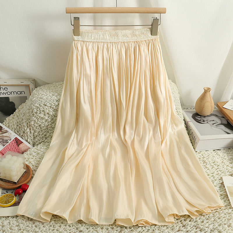 Satin Shine Midi Skirt (7 Colors)