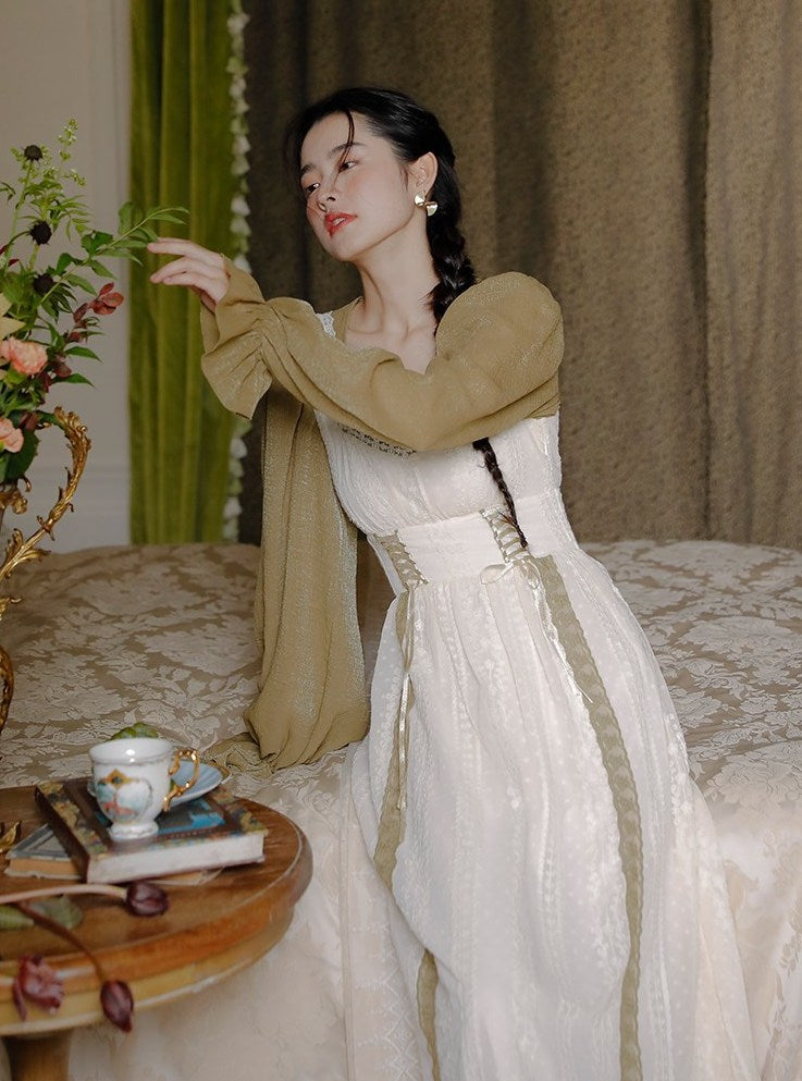 Fair Maiden Dress (Olive/Cream)