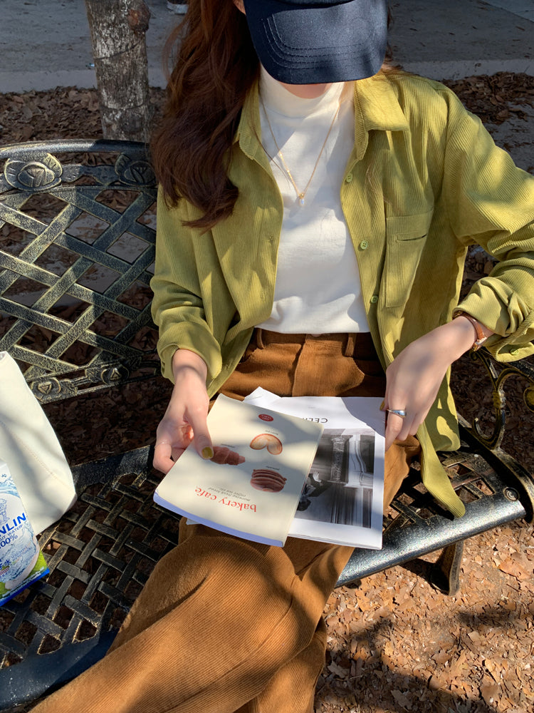 Corduroy Button Up Shirt (6 Colors)