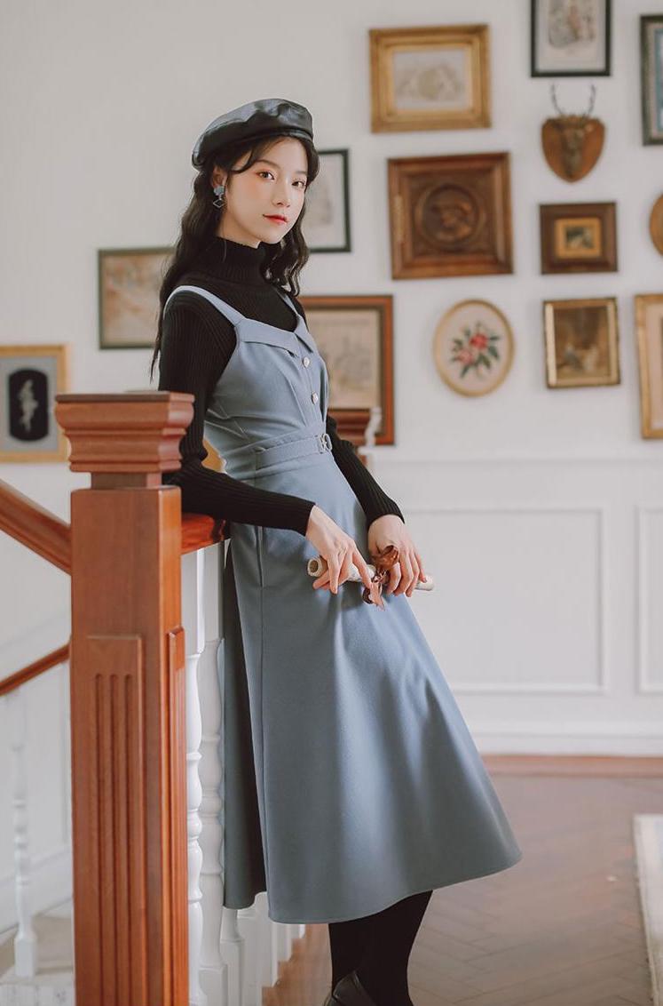 Corduroy Pearl Cami Midi Dress (2 Colors)