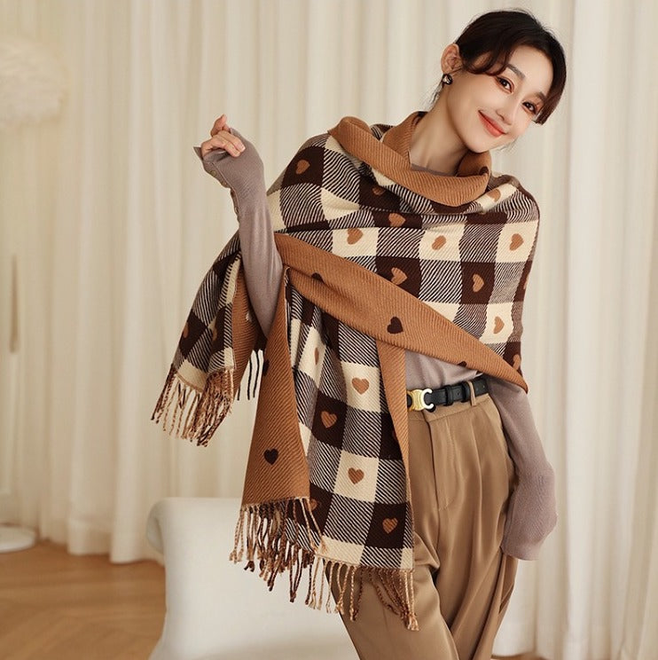 Heart Checkerboard Scarf (2 Colors)